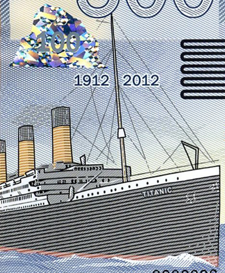 New Jason Islands/Islas Nuevas Sebaldes, 2012, Titanic note